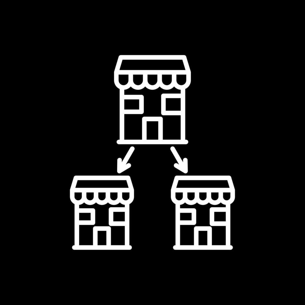 chain store line inverted icon design vector